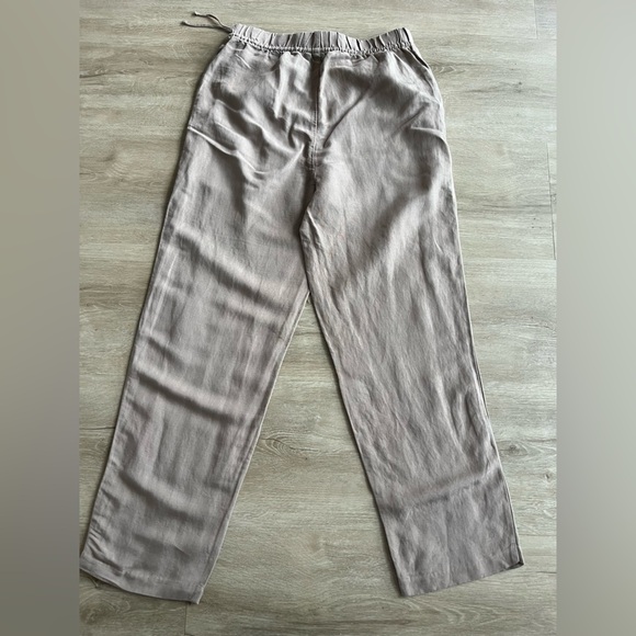 H&M Women’s Wide-Leg Linen Blend Pants Tan SZ S NWT - Picture 7 of 7